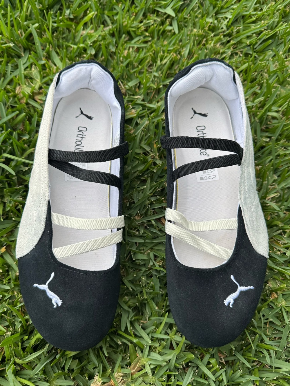 PUMA Women’s Black and Cream Ballet Sneaker Flats - Picture 3 of 10